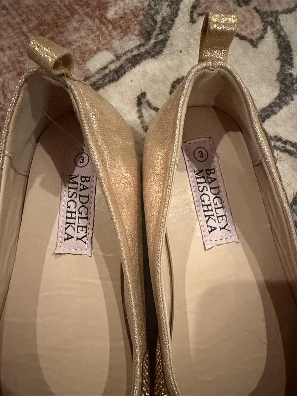 Badgley Mischka Women's Rose Gold Crystal-Embellished Flats